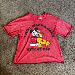 Disney Red Crop Top - Mickey and Pluto Design